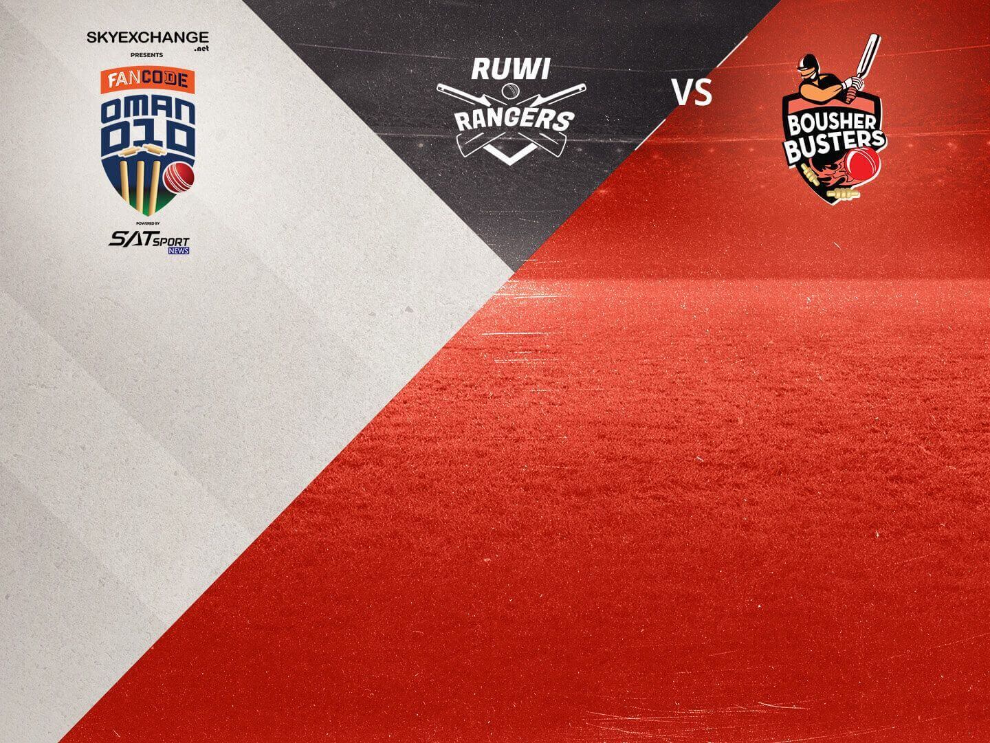 Match 4 of fancode oman d10, 2022: ruwi rangers vs bousher busters banner