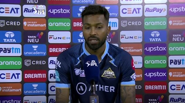 Hardik Pandya reacts to GT's win over BLR