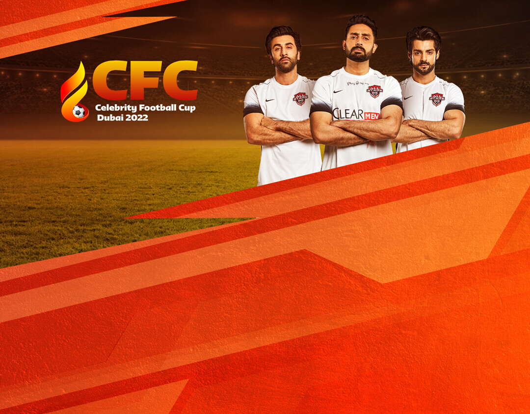 Match #1 of celebrity football cup 2022 banner