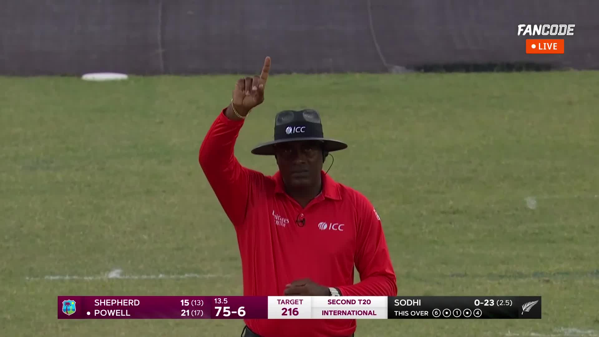 Wicket! Sodhi Gets Rid Of Powell With A Beautiful Delivery