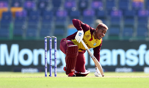 Hetmyer, the top-scorer for WI, departs after 56 runs from 35 balls