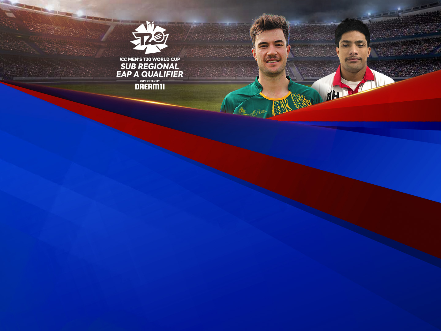 Match 1 of icc men's t20 world cup eap qualifier a: fiji vs vanuatu banner