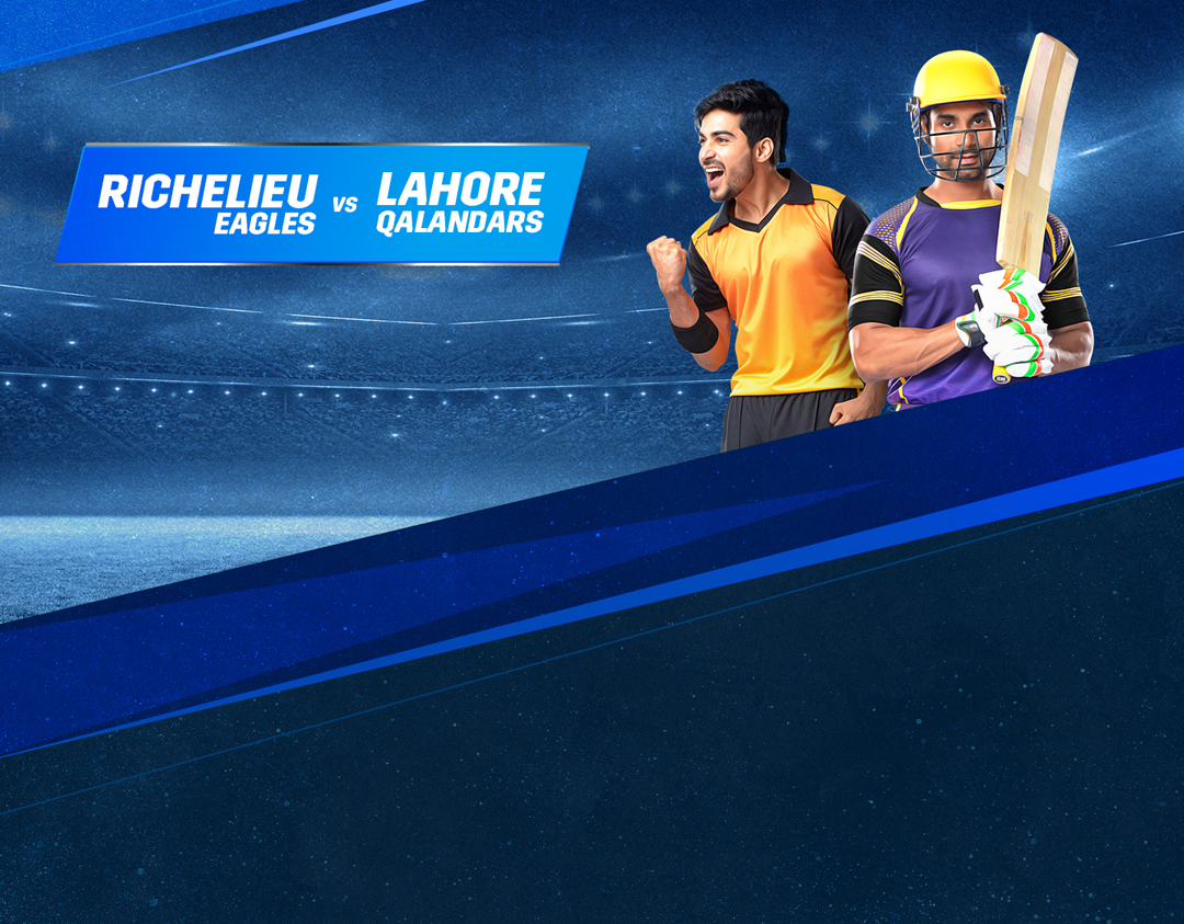 Match 2 of richelieu eagles vs lahore qalandars: lahore qalandars vs richelieu eagles banner