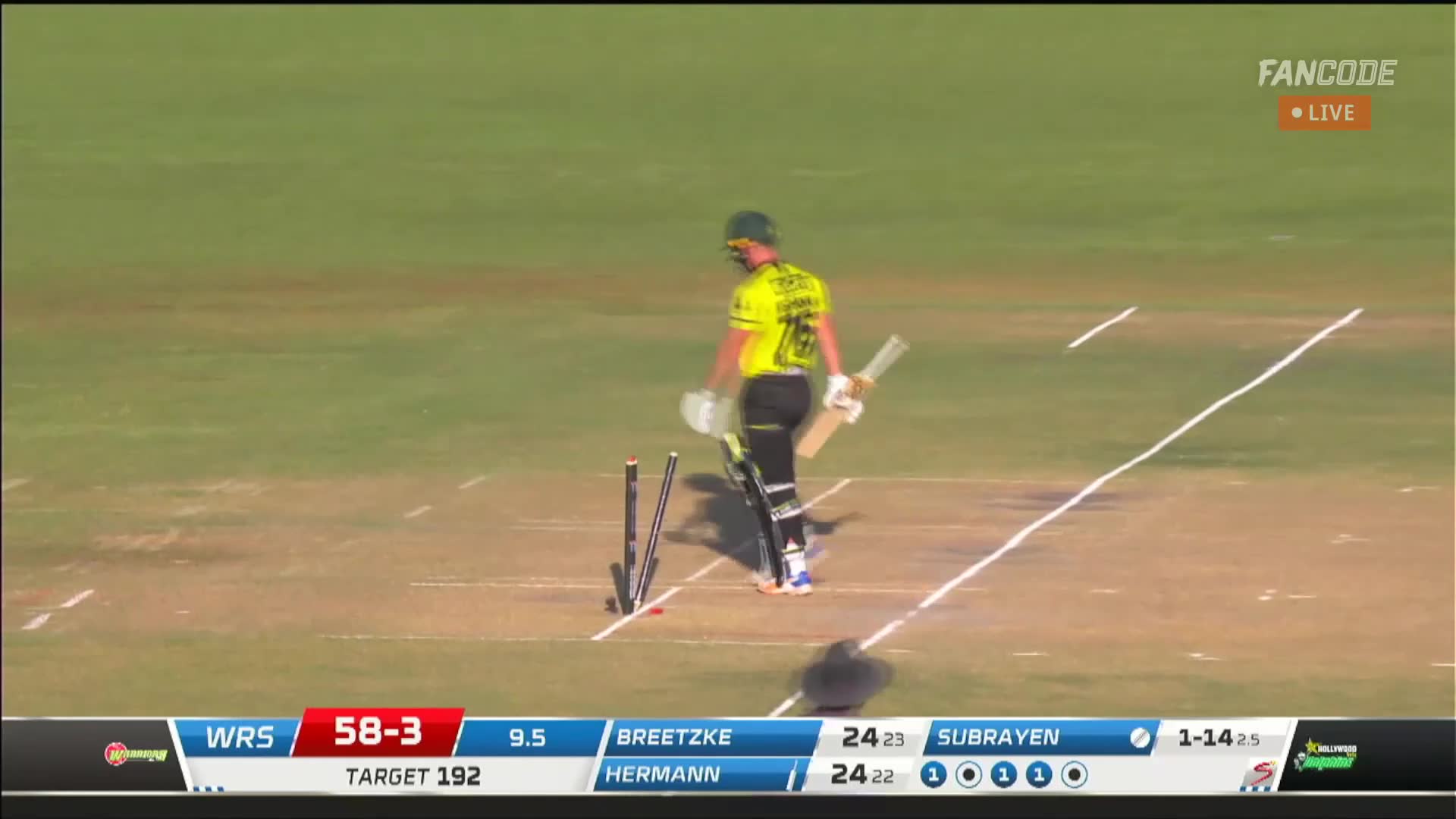 Wicket! Jordan Hermann Misses The Ball, Grant Roelofsen Collects The Ball Quickly And Whips The Bails Off