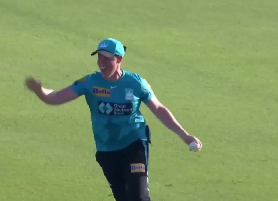 SCREAMER! Grace Harris takes a diving catch