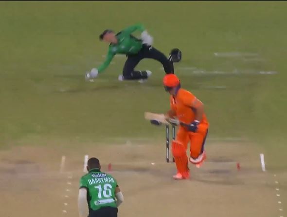 STUNNER! Roelofsen takes a one-handed low catch