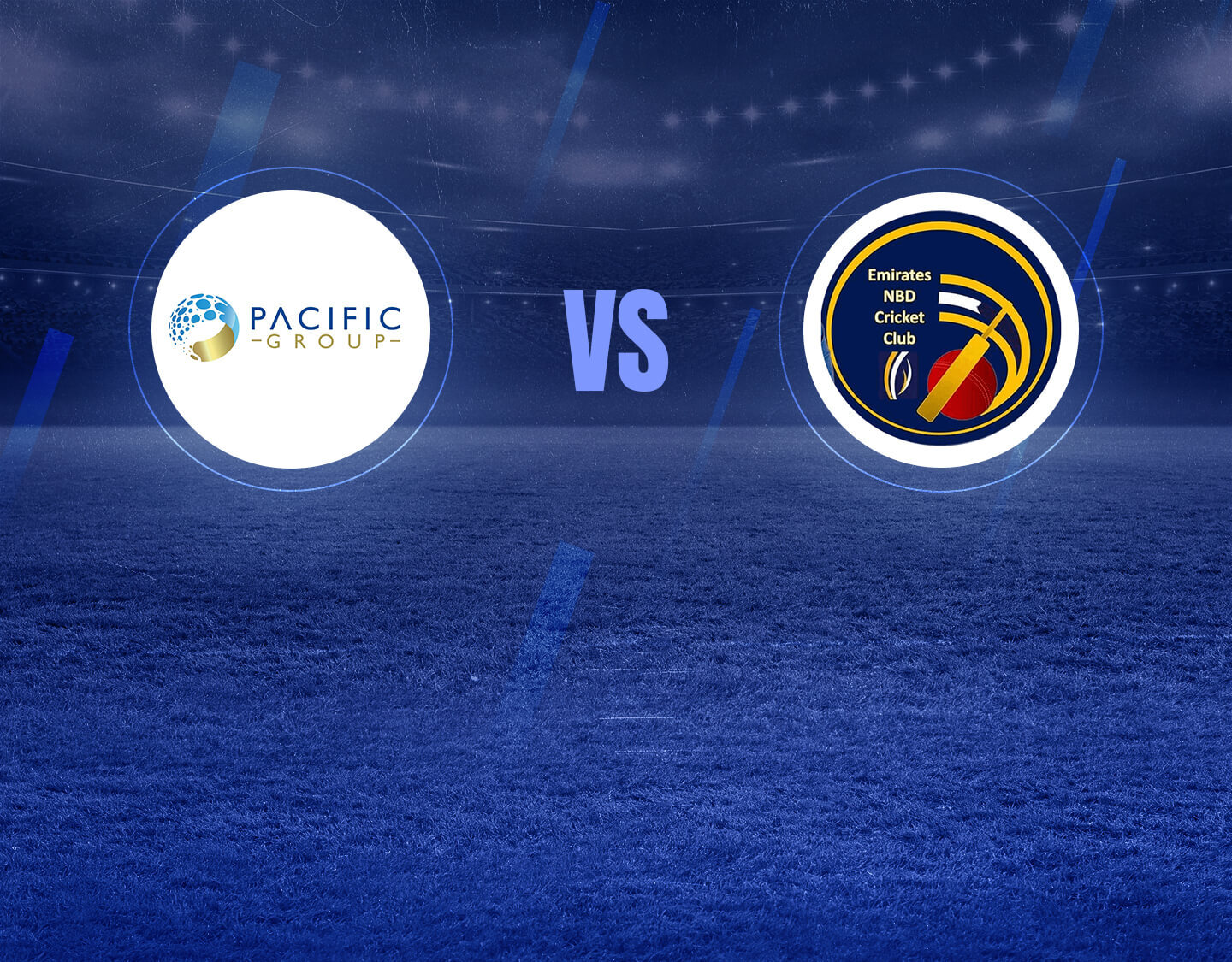 Match 42 of icca arabian cricket league, 2022: pacific group vs emirates nbd ckt club banner