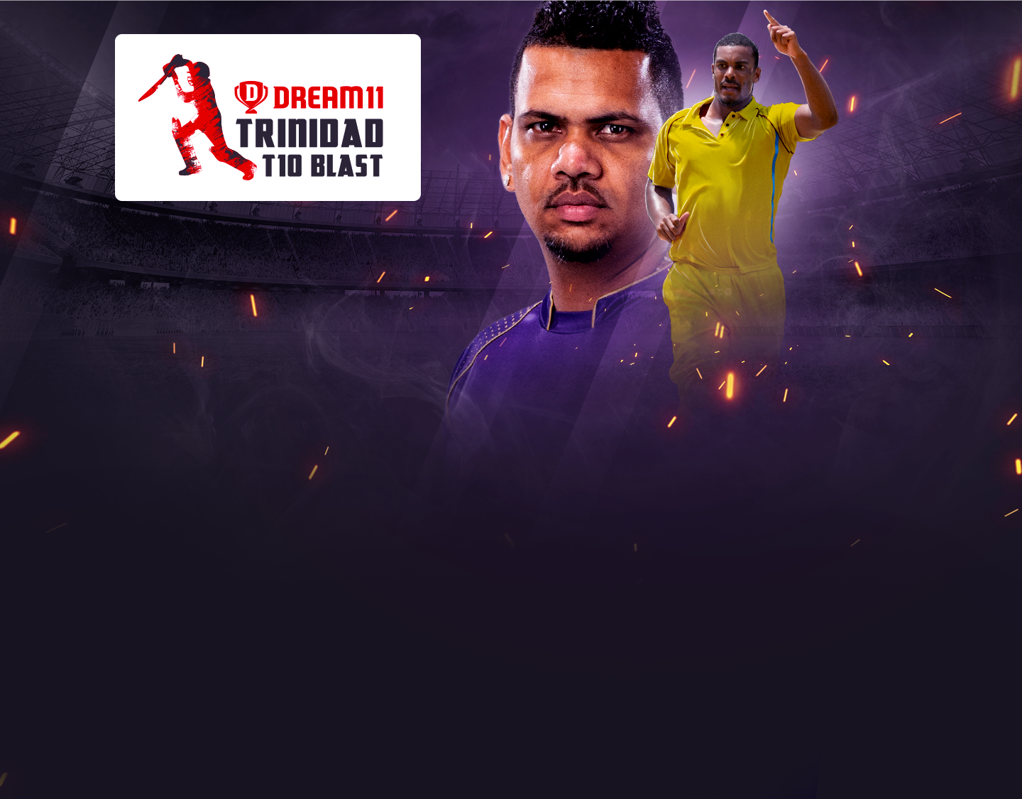 Match 27 of dream11 trinidad t10 blast: scarlet ibis scorchers vs steelpan players banner