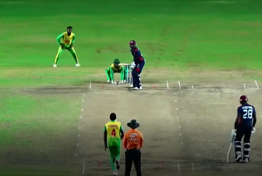 Ramdin counterpunches Volcanoes with a brilliant 82*