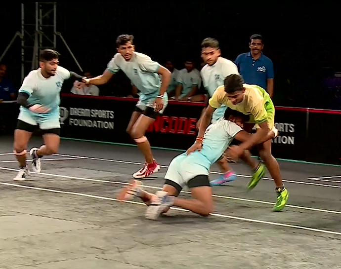 Vikash Kumar stands out with his defensive skills, scores five points