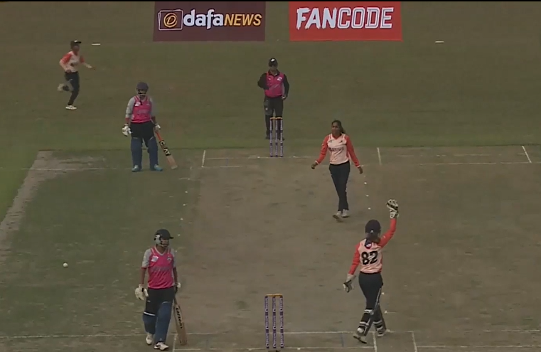 4 for 9 with 1 maiden over! Hiramoni Gour is on a roll