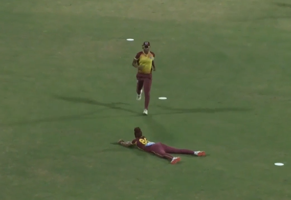 STUNNER! Fraser takes a diving catch