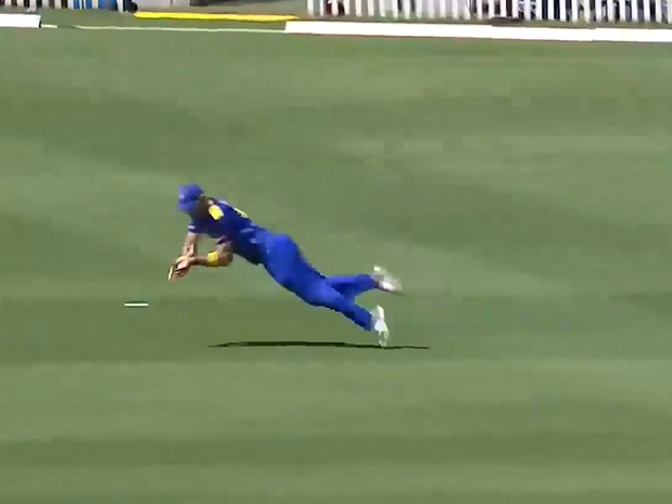 AIRBORNE! Michael Rae takes a flying catch