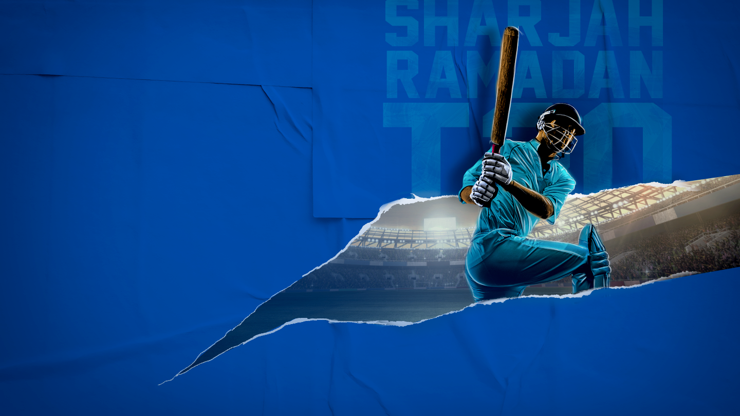 Sharjah ramadan t20 league, 2023 cricket banner