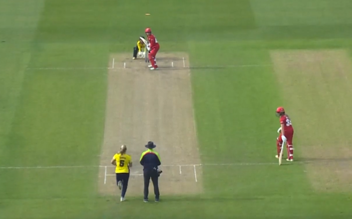 3-fer! Freya Davies bundles out Thunder for 203