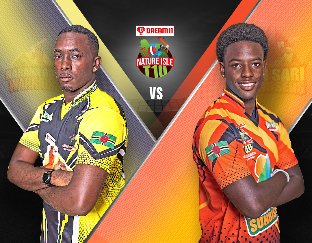 Match 8 of dream11 nature isle t10: barana aute warriors vs sari sari sunrisers banner