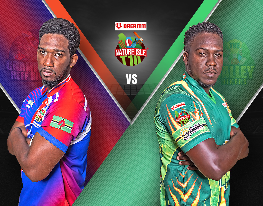 Match 7 of dream11 nature isle t10: champagne reef divers vs the valley hikers banner