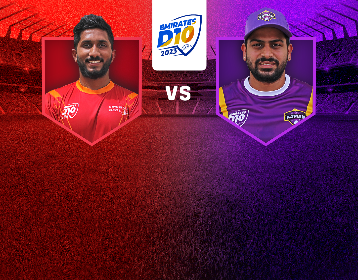 Match 39 of emirates d10 tournament, 2023: emirates red vs ajman banner