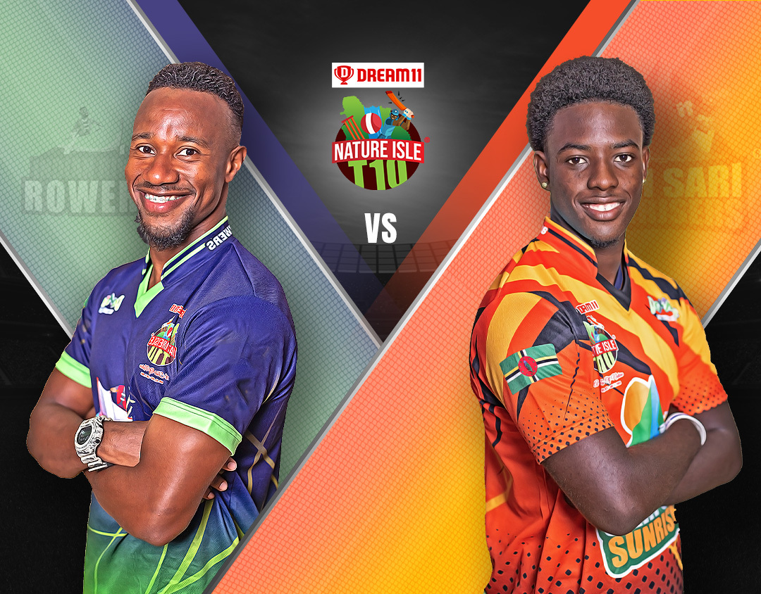 Match 17 of dream11 nature isle t10: indian river rowers vs sari sari sunrisers banner