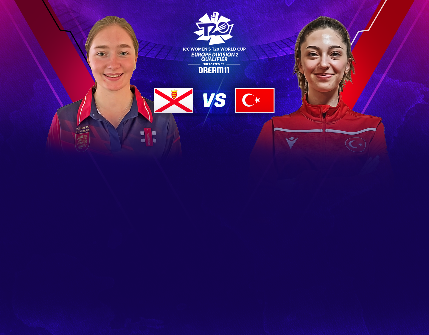 Match 7 of icc women's world t20 europe qualifier div 2: jersey women vs turkey women banner