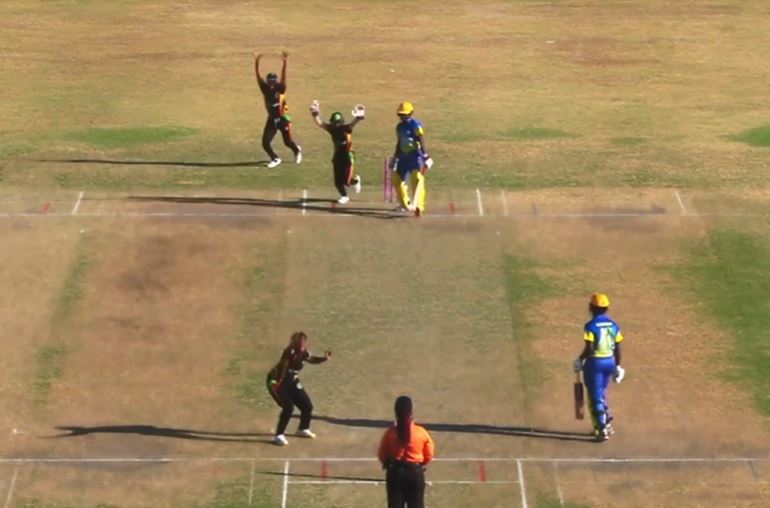 3 for 13! Kaysia Schultz delivers with the ball