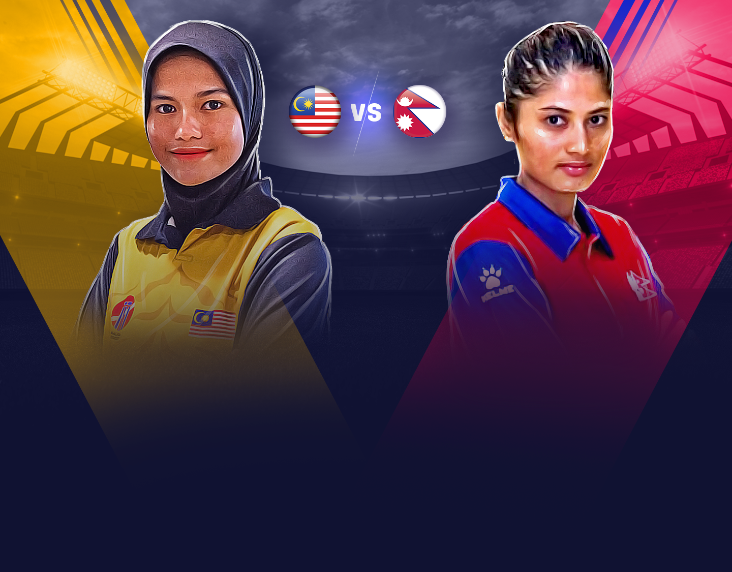 4th t20i of nepal women's tour of malaysia: malaysia women vs nepal women banner