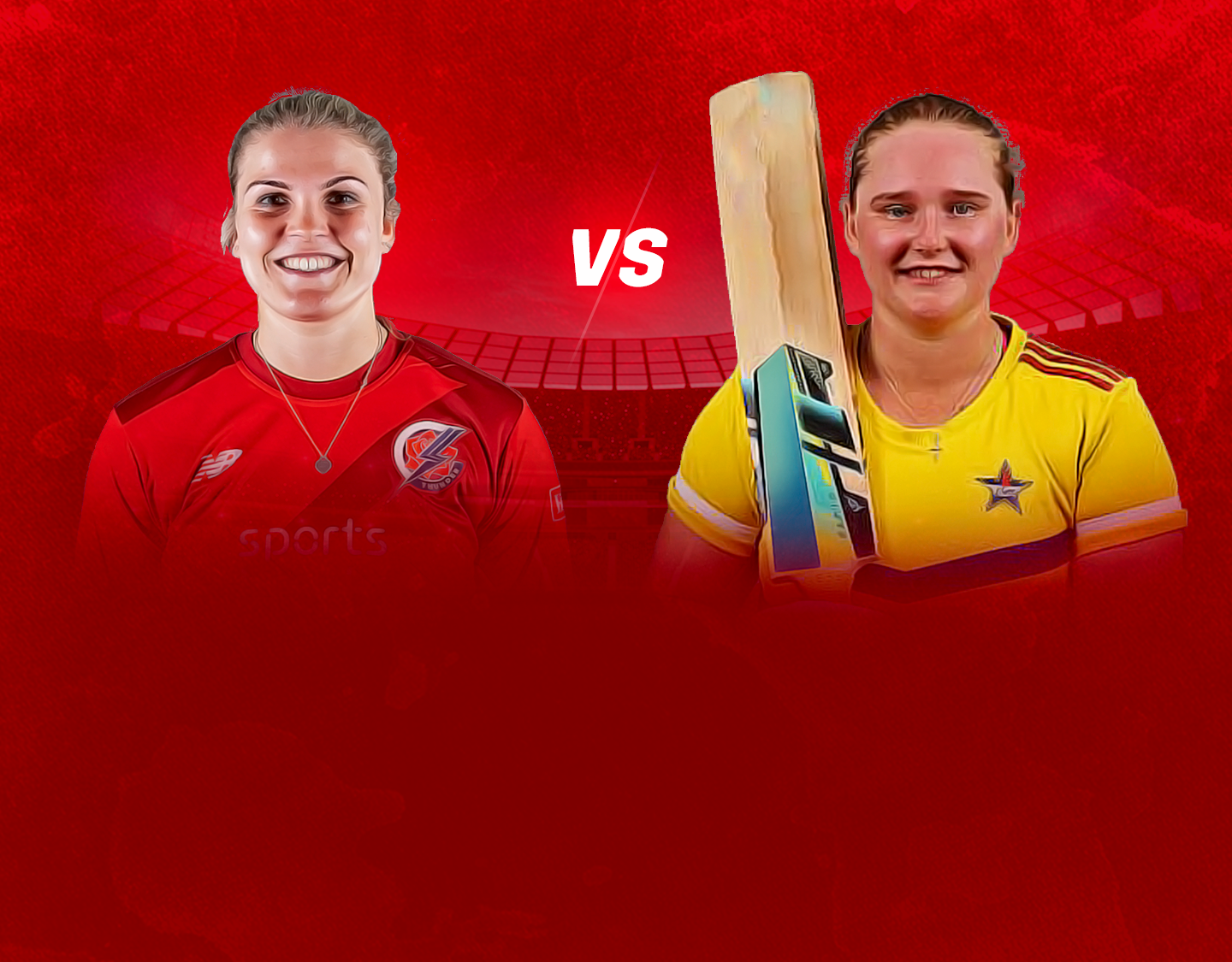 Match 24 of charlotte edwards cup, 2023: thunder vs south east stars banner