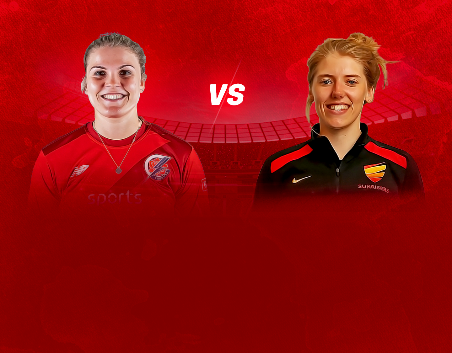 Match 12 of charlotte edwards cup, 2023: thunder vs sunrisers banner