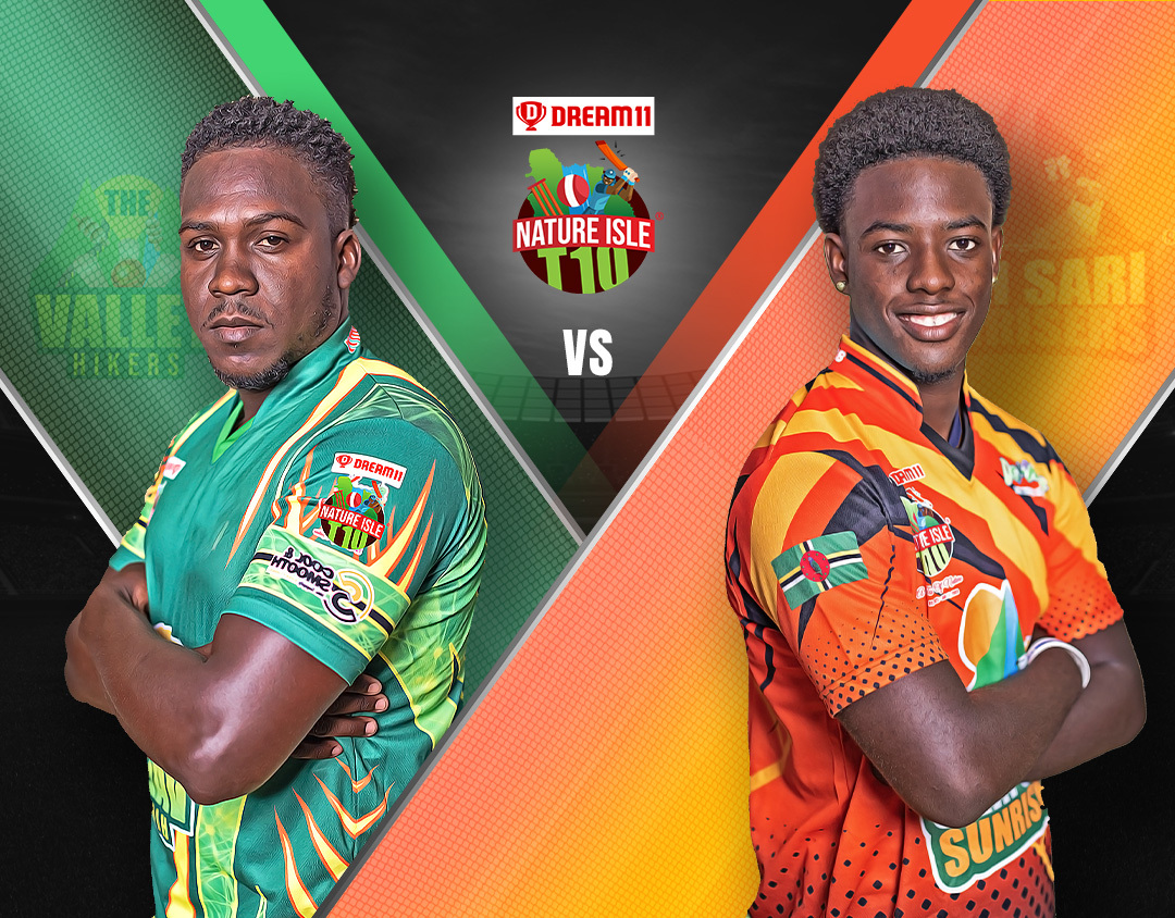 Match 16 of dream11 nature isle t10: the valley hikers vs sari sari sunrisers banner