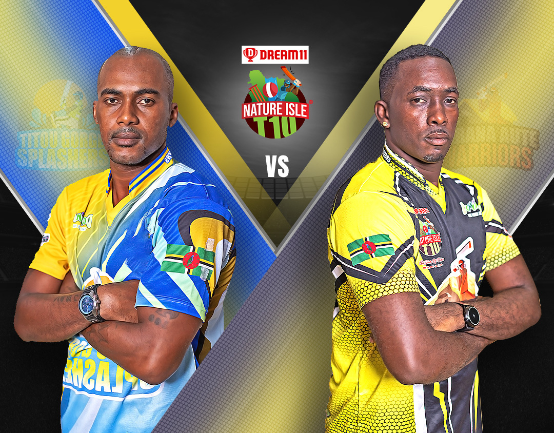 Match 19 of dream11 nature isle t10: titou gorge splashers vs barana aute warriors banner