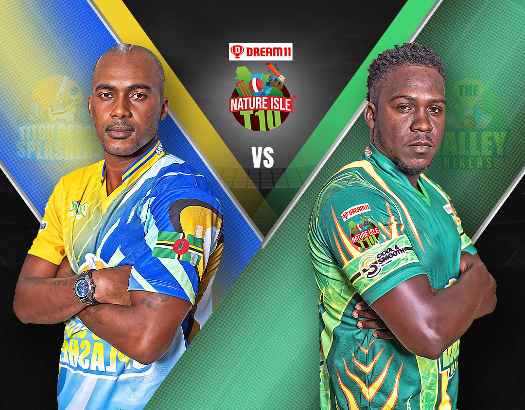 Match 18 of dream11 nature isle t10: titou gorge splashers vs the valley hikers banner