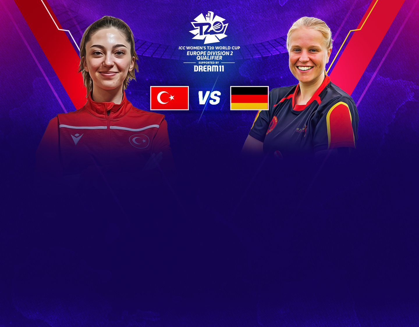 Match 4 of icc women's world t20 europe qualifier div 2: turkey women vs germany women banner