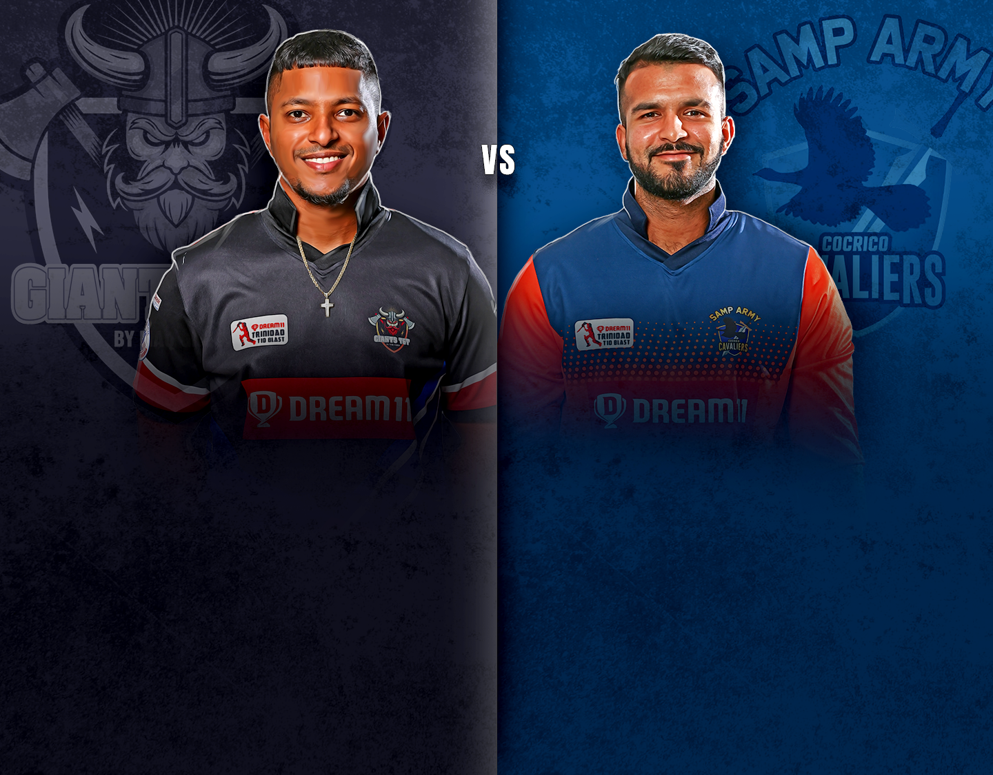 Match 25 of dream11 trinidad t10 blast, 4th edition, 2023: giants t&t vs samp army cocrico cavaliers banner