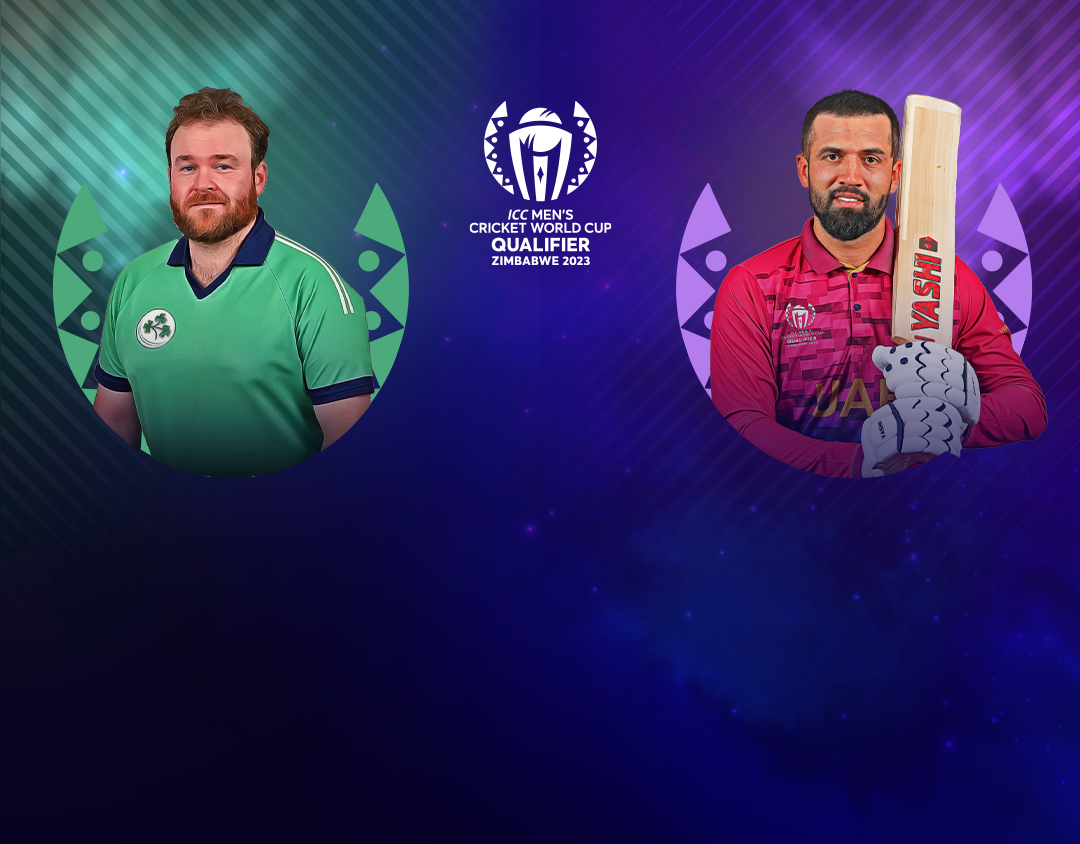Match 20 of icc cricket world cup qualifier, 2023: ireland vs united arab emirates banner