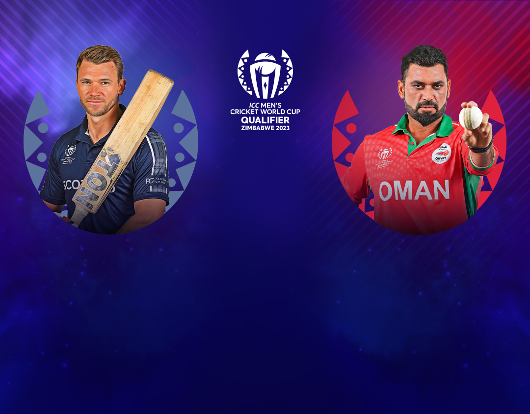 Match 16 of icc cricket world cup qualifier, 2023: scotland vs oman banner