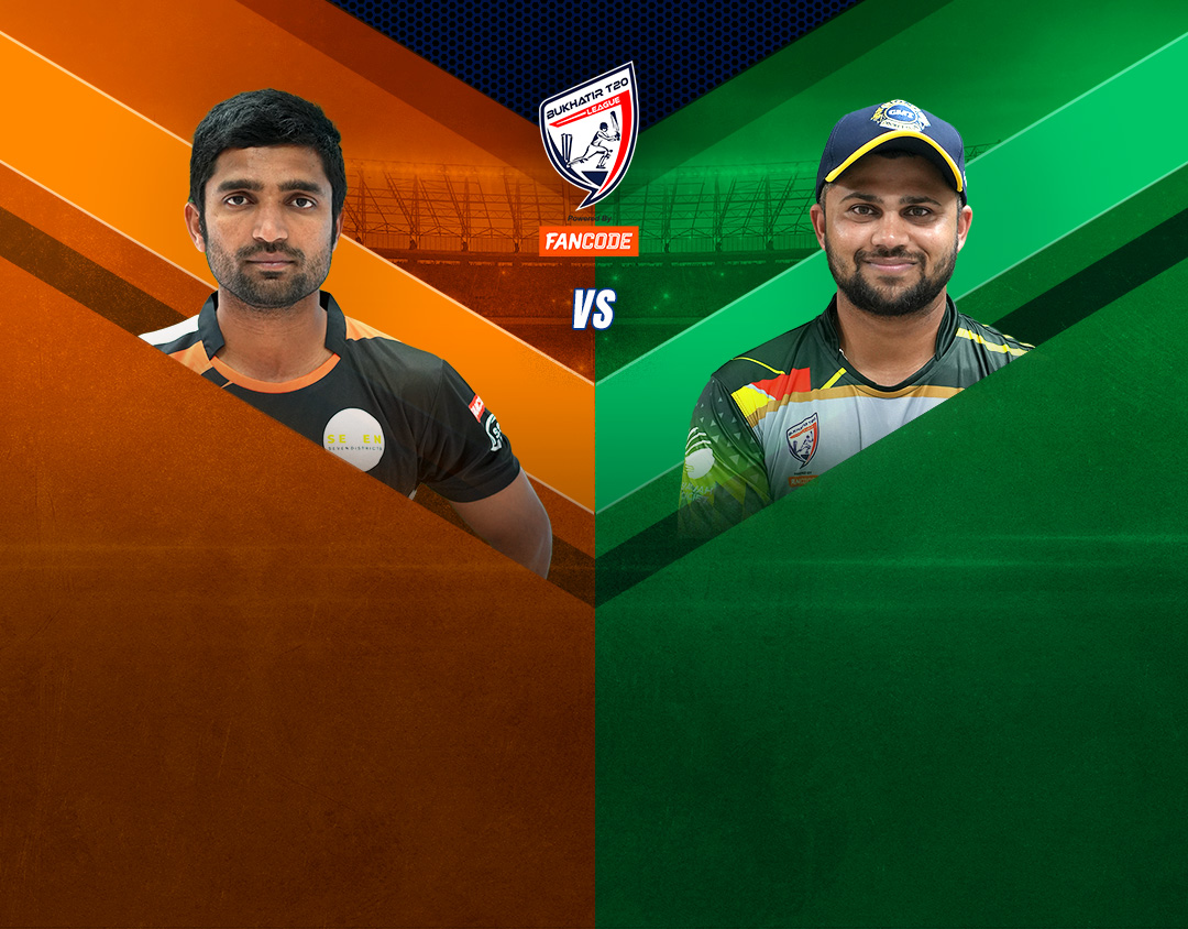 Match 25 of bukhatir t20 league, 2023: seven districts vs goodrich gladiators banner