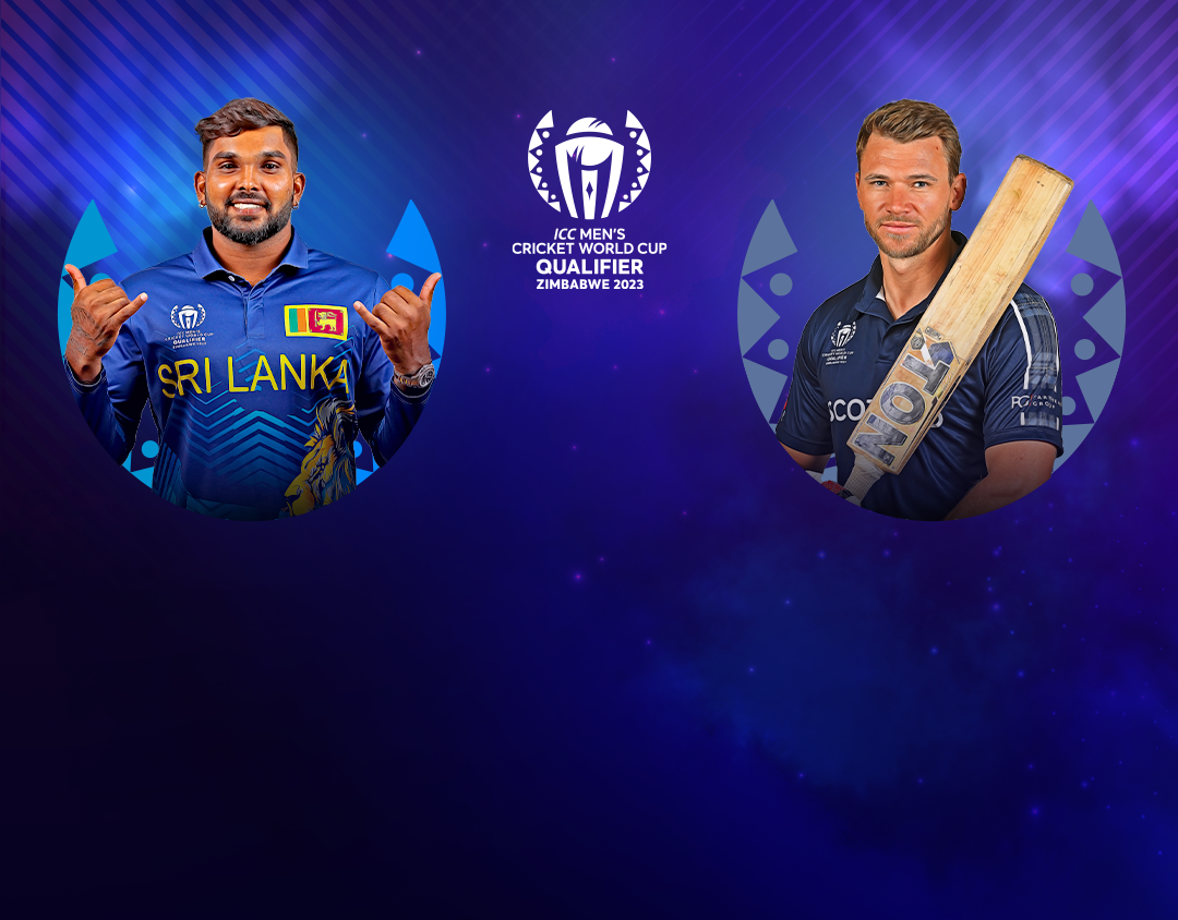 Match 19 of icc cricket world cup qualifier, 2023: sri lanka vs scotland banner