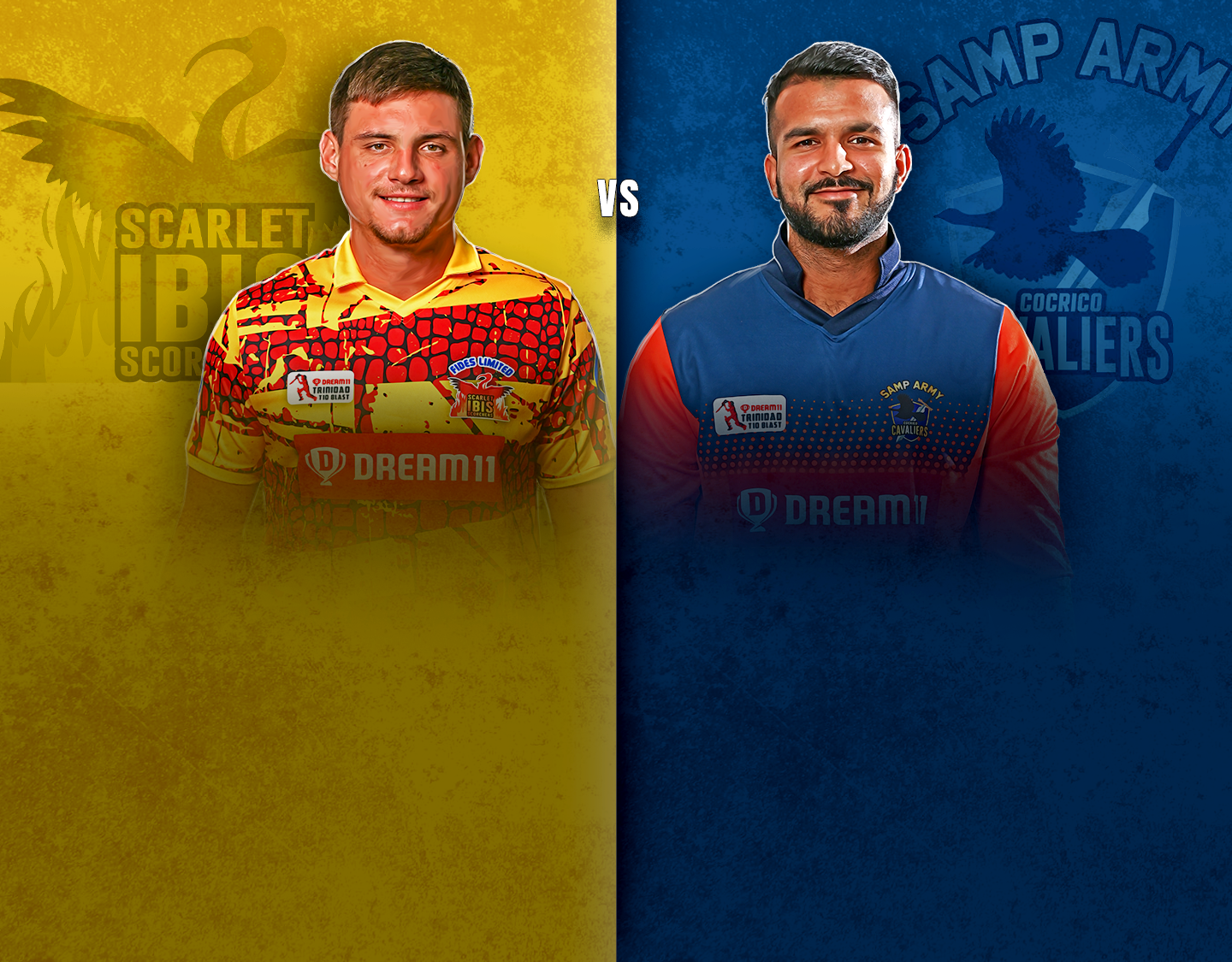 Match 27 of dream11 trinidad t10 blast, 4th edition, 2023: scarlet ibis scorchers vs samp army cocrico cavaliers banner