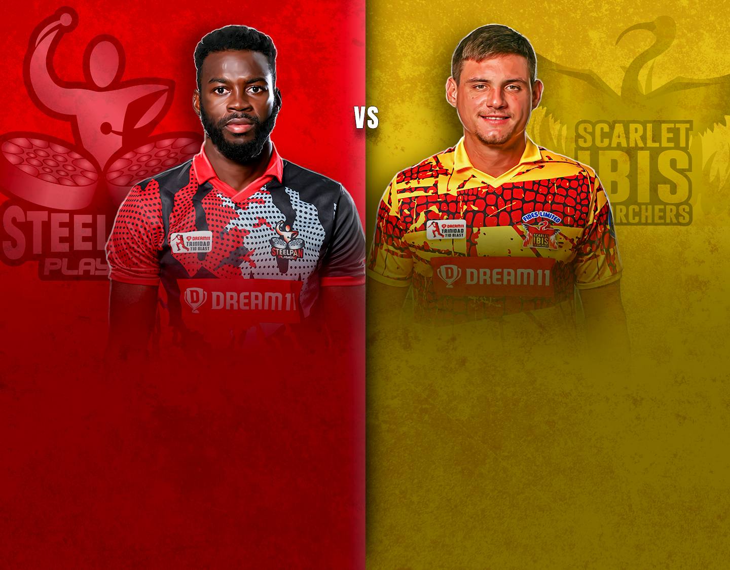 Match 12 of dream11 trinidad t10 blast, 4th edition, 2023: steelpan players vs scarlet ibis scorchers banner