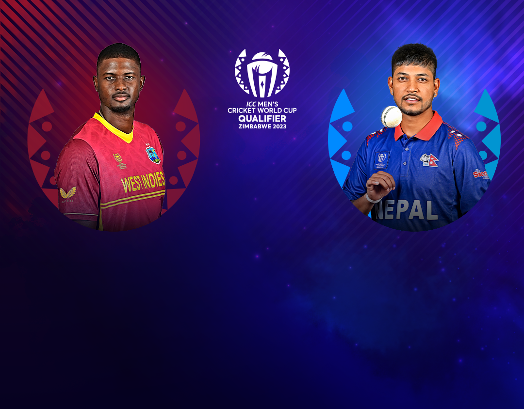 Match 9 of icc cricket world cup qualifier, 2023: west indies vs nepal banner