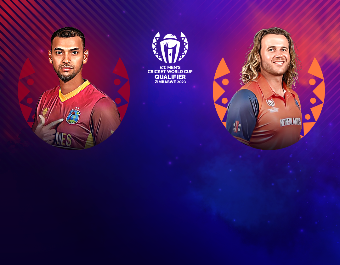 Match 18 of icc cricket world cup qualifier, 2023: west indies vs netherlands banner