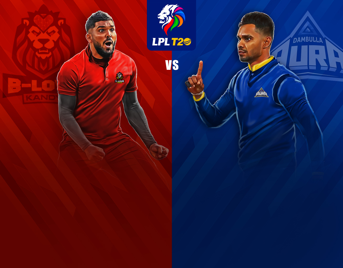 Match 6 of lanka premier league, 2023: b-love kandy vs dambulla aura banner