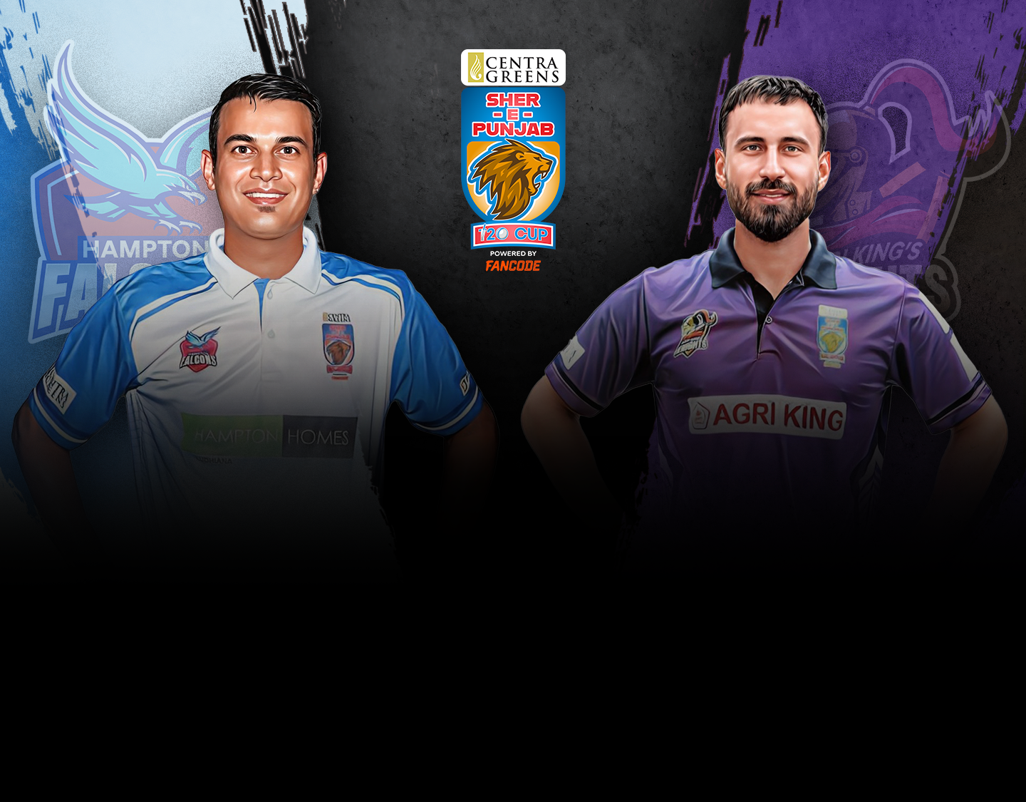 Match 22 of sher e punjab t20 cup: hampton falcons vs agri king's knights banner