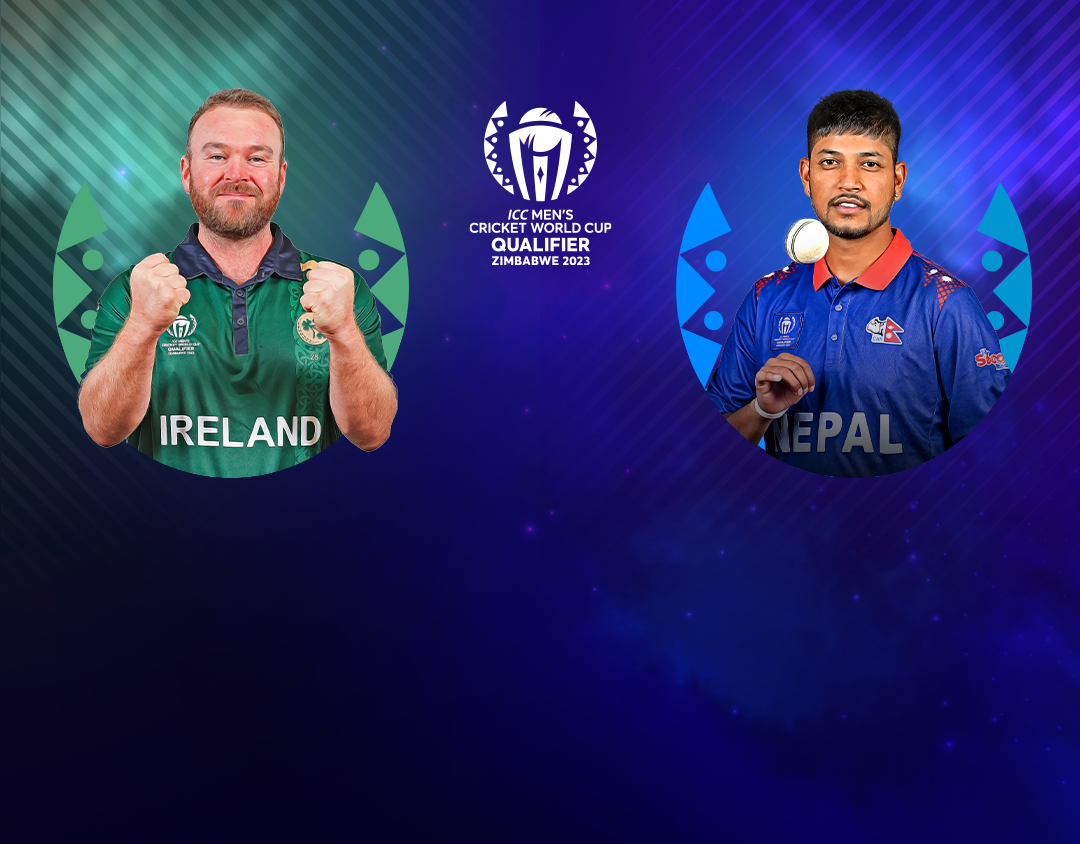 7/8 place play off of icc cricket world cup qualifier, 2023: ireland vs nepal banner
