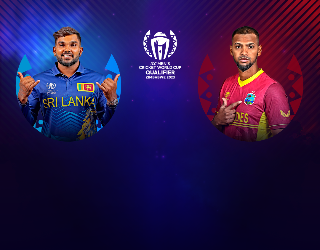Super sixes - match 9 of icc cricket world cup qualifier, 2023: sri lanka vs west indies banner