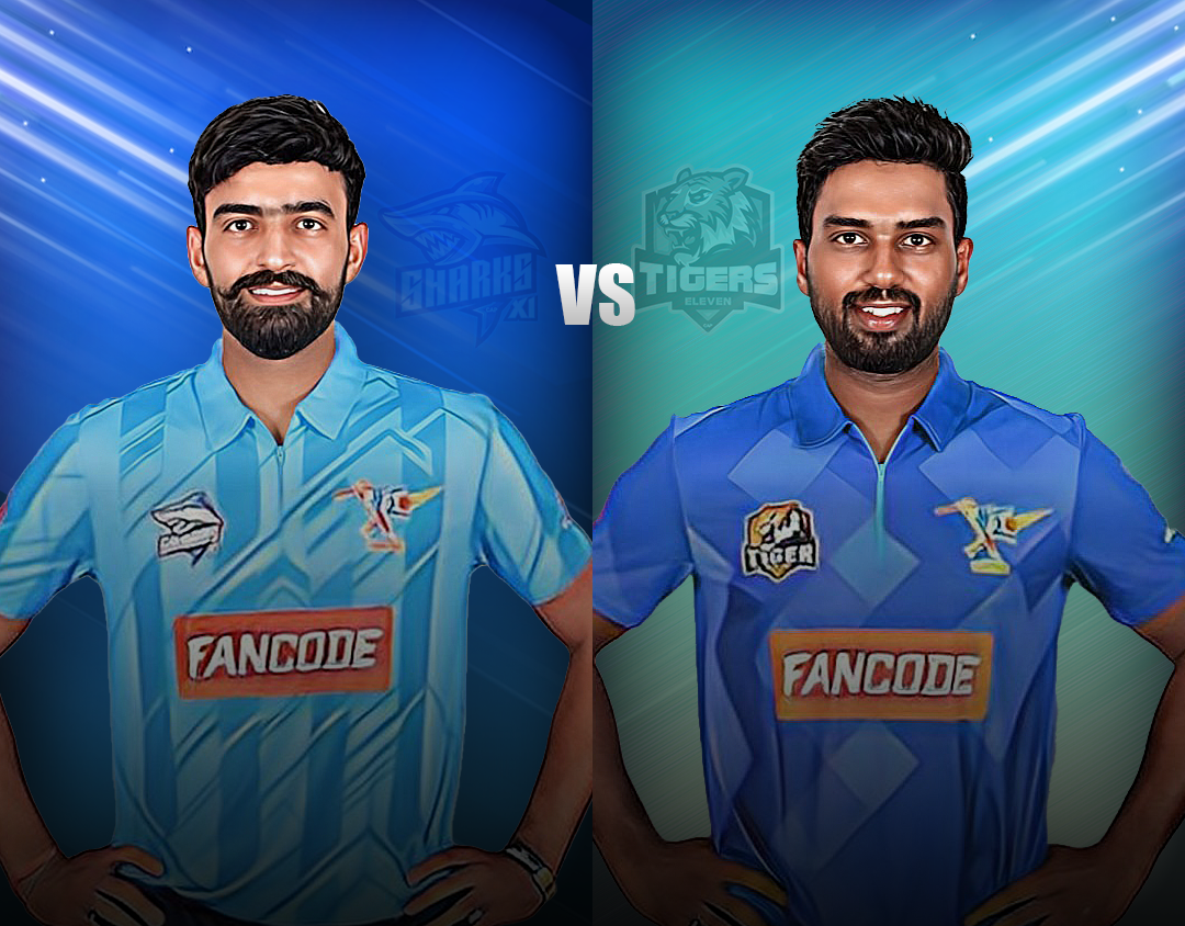 Match 29 of pondicherry t20 tournament, 2023: sharks xi vs tigers xi banner