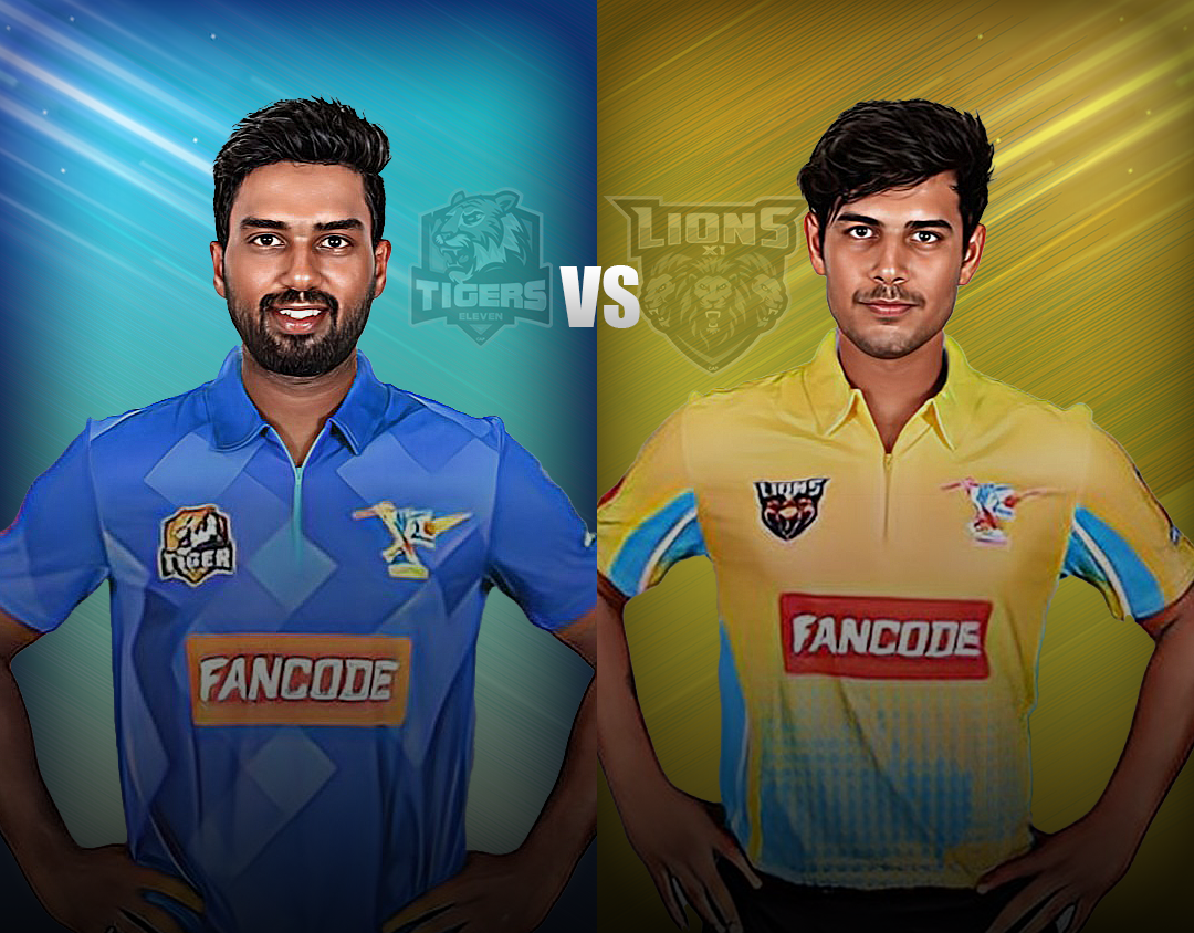 Match 23 of pondicherry t20 tournament, 2023: tigers xi vs lions xi banner
