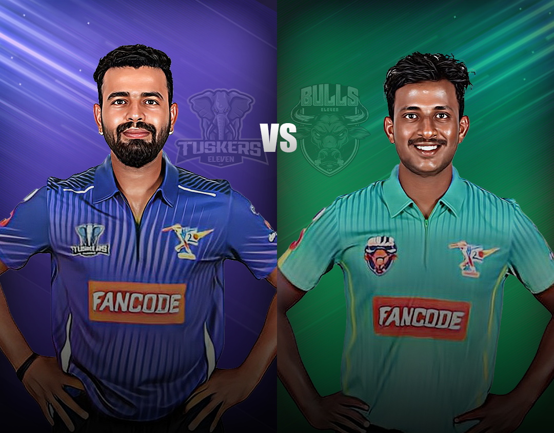 Match 22 of pondicherry t20 tournament, 2023: tuskers xi vs bulls xi banner