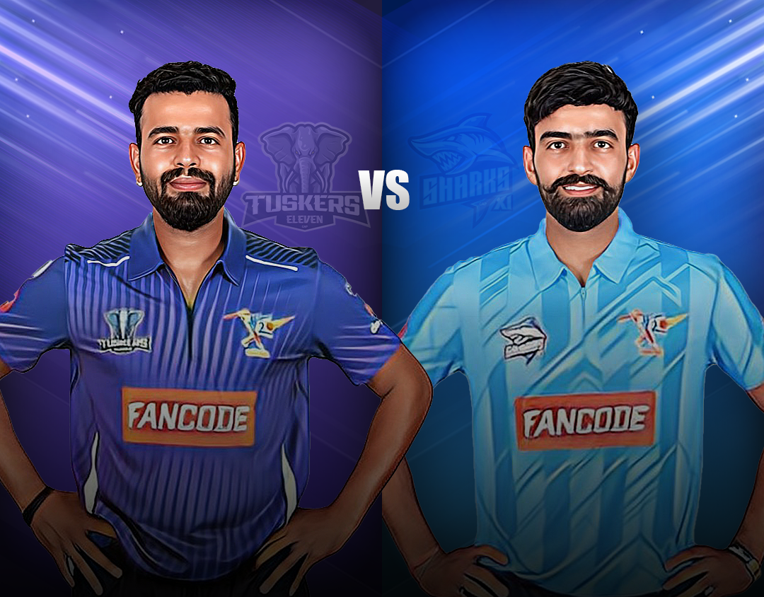 Match 20 of pondicherry t20 tournament, 2023: tuskers xi vs sharks xi banner