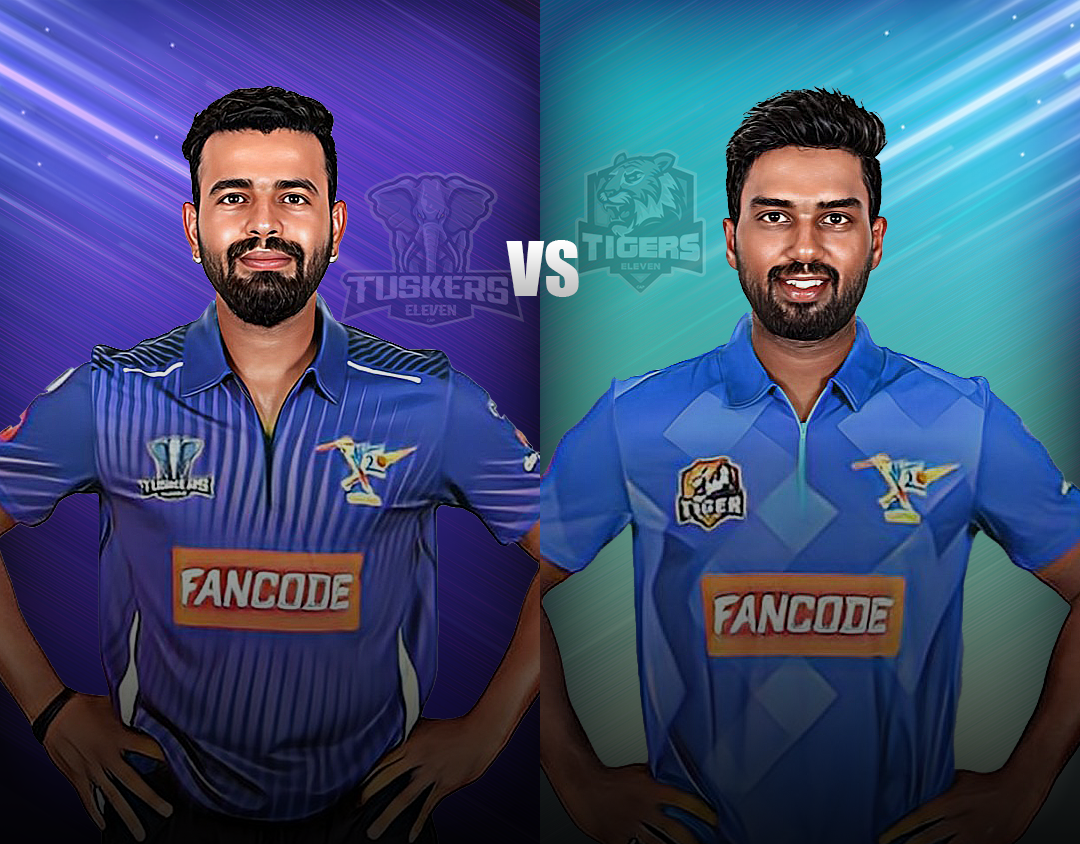 Match 18 of pondicherry t20 tournament, 2023: tuskers xi vs tigers xi banner